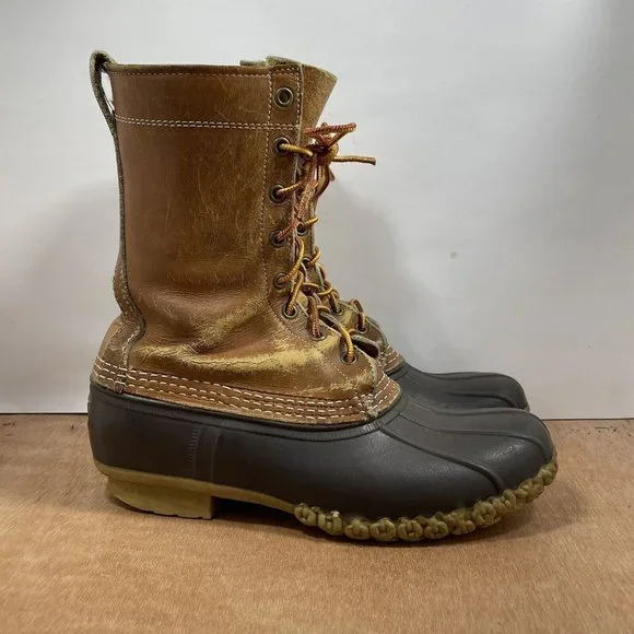 L.L. Bean Shoes Ll Bean Womens Bean Boots 8 Leather Unlined Duck Boots Brown Size 9 Poshmark